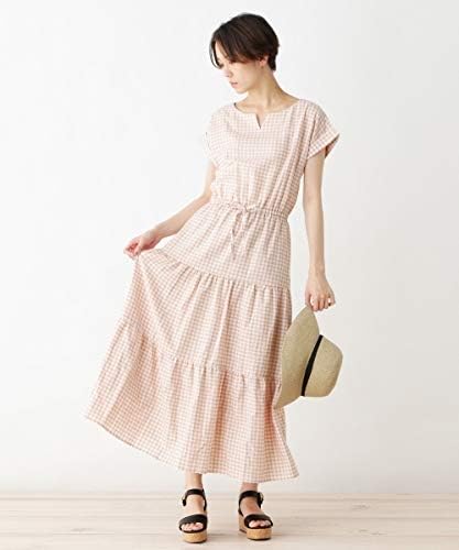 Amazon インデックス Index 洗える ギンガムチェックマキシワンピース C スカート 通販