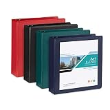 4 Pack 2 Inch 3 Ring Binders, Rugged Design for Home, Office, and School, Designed for of 8.5 Inch x 11 Inch Paper, Black, Navy, Red, Green, 4 Binder Assorted Pack, Made in USA