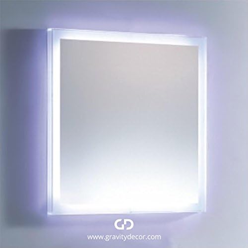 Gravity Decor L-LED04 Modern Bathroom LED Lighted Wall Mounted Vanity Mirror, 27" L x 28" W