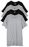 Fruit of the Loom Mens 4Pack TALL Black-Grey Crewneck T-Shirts Undershirt XL