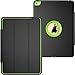 iPad Air 2 Case, 3 In1 PC + TPU + Leather Hybrid [Stand] Shockproof Protective Cover Case with Auto Wake/Sleep for Apple Ipad Air 2 with Screen Protect,Color (Green)