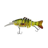 Rose Kuli Life Like Hard Body Swim Multi Jointed Hard Fishing Lure Hook Size #6 Multicoloured 3.8