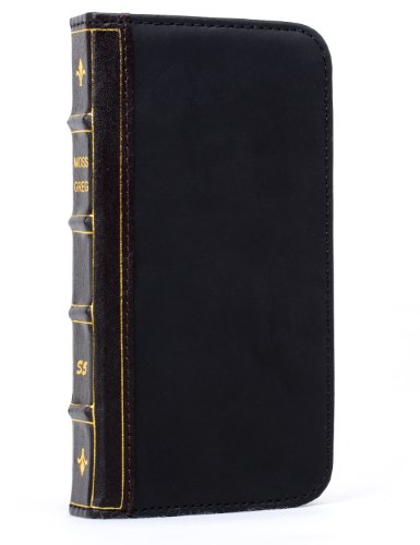 Mossgreg Classic Book Samsung Galaxy S5 Case - Vintage Book Cover Case, Genuine Leather Wallet Case Design with Card Slots and Premium Interior Design for Samsung Galaxy S5 Vintage Bible Case (Presented One Screen Film Protection Film) (S5 Retro Black)