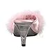 Fabulicious Women's Belle-301F Marabou Slipper Baby Pink Satin