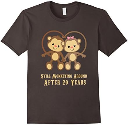 Mens 20th Wedding Anniversary T Shirt - 20 Years Vintage Gift 2XL Asphalt