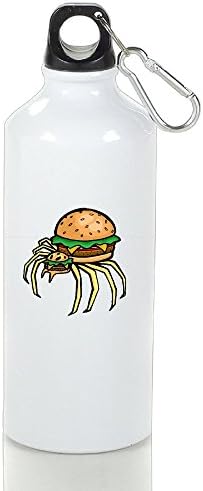 Drosp Score Cheeseburger Spider White Aluminum Sports Water Bottle, Great For Outdoor And Sport Activities Sealed Plastic Leak-proof Screw Top 400ml White