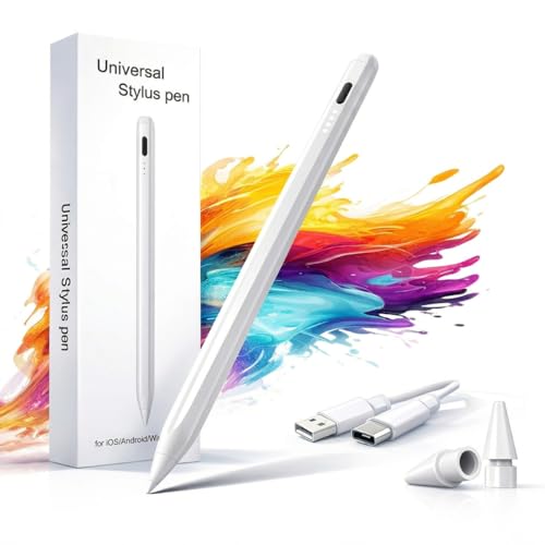Caneta Stylus Touch Universal Ponta Fina iPad Tablet Celular USB-C Android | precisão compatibilidade universal carregamento rápido indicadores em led