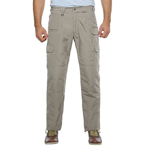 Men's EDC Tactical Pants, BDU Rip Stop Trouser, Multi-pocket Combat Pants #6051-Khaki,36