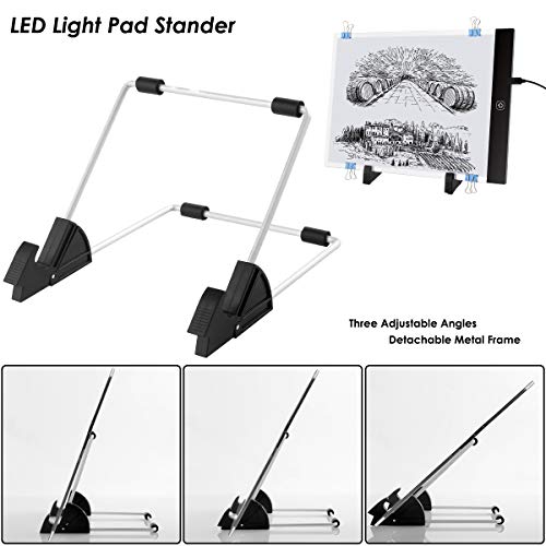 Diamond Painting A4 LED Light Pad Kits, Ultra-Thin Portable LED Light Box Board Tablet Tracer Artcraft Tracing Light with Stand and Clips Apply to Full Drill & Partial Drill 5D Diamond Painting - Thumbnail 6
