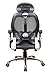 OFFICE FACTOR High Back Executive Office Chair, Ergonomic Black Mesh Managers Chair with Adjustable Arms and Lumbar Support, 5 Leg Aluminum Base, 300 Lbs Weight Limit