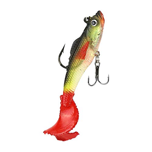 Zer One 4pcs / Set 9cm Leurre De Pêche, Lifelike Big Bass Shad Bait Doux Leurres En Plastique Appâts De Pêche Lumineux Avec Crochets Attirail De Pêche