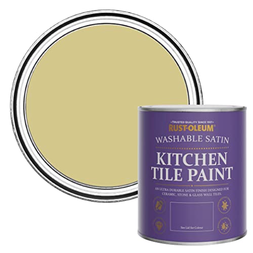 Rust-Oleum Pintura verde para azulejos de cocina resistente al agua en acabado satinado, Wasabi 750 ml