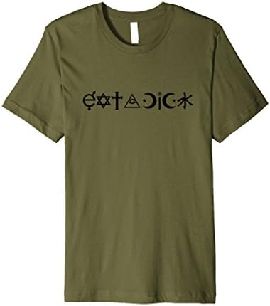 Men's Eat a Dick - Coexist Parody Shirt XL Olive