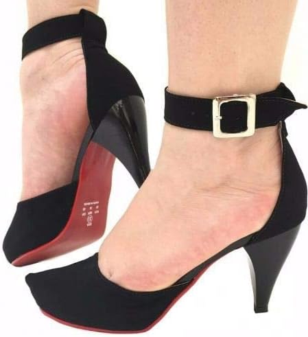 scarpin preto meia pata salto medio