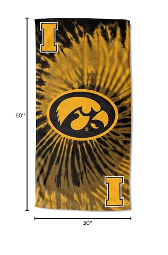 Northwest NCAA Iowa Hawkeyes Unisex-Adult Beach Towel, 30 x 60, Psychedelic
