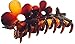 Parcelona French Flowers Medium Covered Spring Brown Tortoise Shell Celluloid Jaw Hair Claw Clips for Women, Made in France