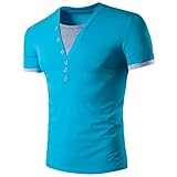 Mens Tee,Neartime Splicing V Neck Pullover Men's Shortsleeve T-shirt