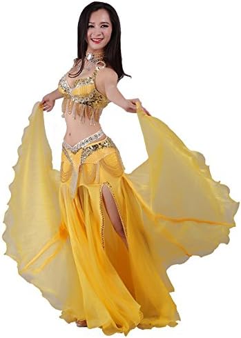 women belly dance india professional performance costume modern handmade sequins beaded tassel bra skirt waistband neck arm wear practice set