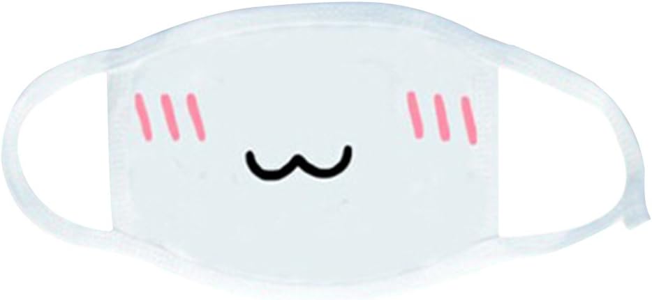 Bibabo25 Kawaii White Anime Emoticon Mouth-Muffle Kaomoji Anti-Dust Frog Face Mask