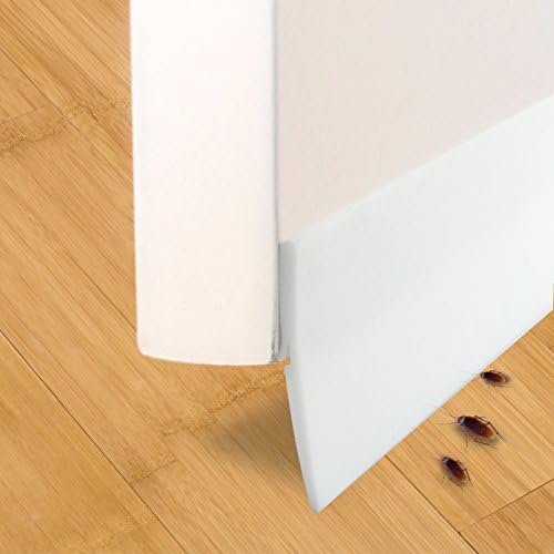 Flexible Door Bottom Seal Strip with notch, 36" L x 1-1/8" W (White)