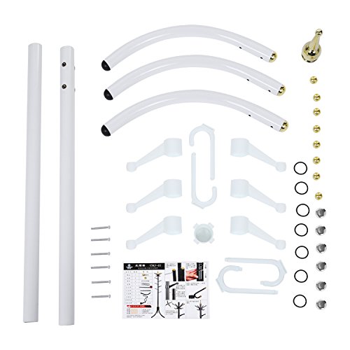 11 Hooks Standing Metal Coat Hat Rack Entryway Coat Tree with Base for Coat Hat Purse Jacket (White-1)