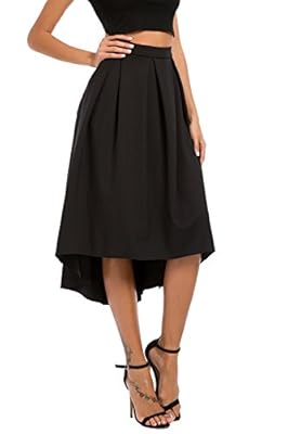 Justalwart Women's High Waist Swing Skirt Ruffle Frill Mini Skirt Loose Dress