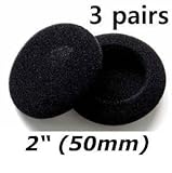 Top Stage 3 Pairs 2" Headphone Earbud earpad Foam Ear Pad Cover, GMC04-Q6