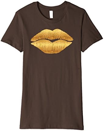 Womens Sexy Kissing Lips shirt Womens trendy graphic t shirts XL Brown