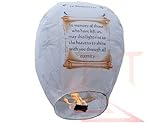 10 Each SKY Lantern -In Memory Of- US Seller -100% Biodegradable Fully Assembled