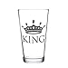 16 oz King Beer Pint Glass - Man Gift for Him - Present for Dad, Brother, Uncle, Friend