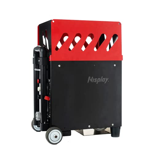 Nisplay Portable Tennis Ball Machine (26lbs) - Dual Motor for TopSpin and Backspin, 80+ Balls, Max 68MPH, 4+ Hours Play with External Lithium Battery