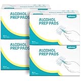 Winner Alcohol Prep Pads, Larger Size, 4-Ply Square Cotton Pads Well-Saturated in Alcohol, 200 Alcohol Wipes (4.33” X 5.19”)