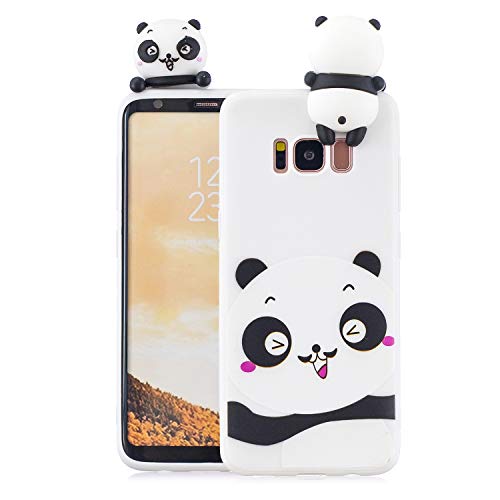 Galaxy S8 Plus Case,DAMONDY Cute 3D Cartoon Animals Pattern Design Soft Silicone Gel Slim Rubber Thin Protective Cover Phone Case for Samsung Galaxy S8+ Plus-Shy Panda