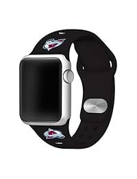 Game Time Colorado Avalanche correa de silicona deportiva compatible con Apple Watch   1.654 in 1.732 in BLK