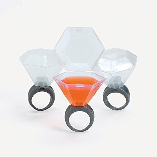 Saurus Brands Wedding Party Plastic Ring Shot Glass (16 Shot Glasses)