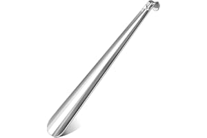 Metal Shoe Horn Long Handle for Seniors, Stainless Steel 11.8" Shoe Spoon for Men Women, Extra Long Shoe Horn for Seniors (Si