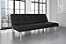 DHP Nola Futon Couch with Tufted Faux Leather Upholstery, Modern Style, Black Faux Leather