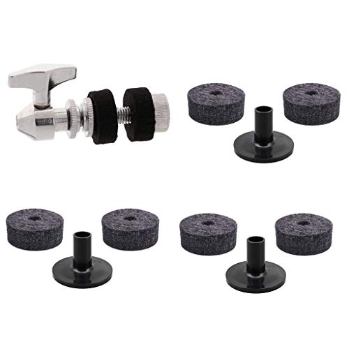 image for Baosity Hi Hat Clutch+3pcs Long Cymbal Sleeves+6pcs Drum Set Felt Wash