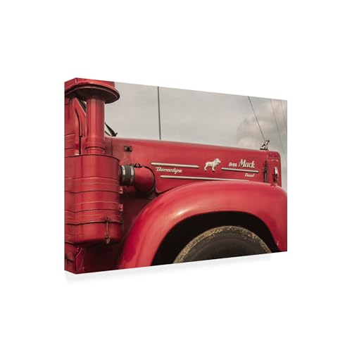 Wrapped Canvas Wall Art - Jason Shaffer 'Mack Truck' Wall Art for Living Room, Bedroom, or Office Décor - 22x32 at Amazon