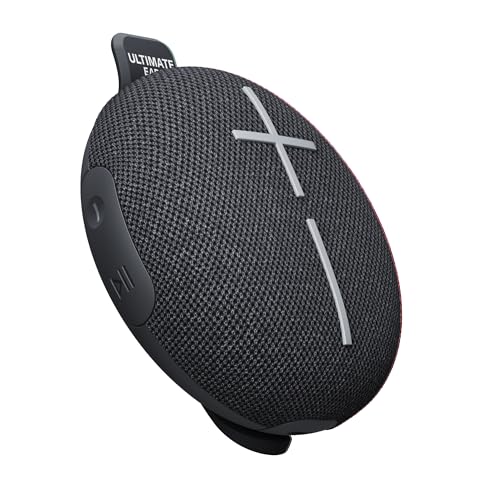 Ultimate Ears MINIROLL Ultraportabler wasserdichter Bluetooth-Lautsprecher, starker Bass, staubdicht nach IP67, 40 m Reichweite – Gentle Black