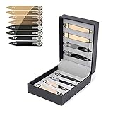 Luxsego 8 Power Collar Stays in Luxury Storage, Adjustable Stainless Steel Collar Stays for Business Casual Dress, Perfect for Party, Meeting, Negotiation