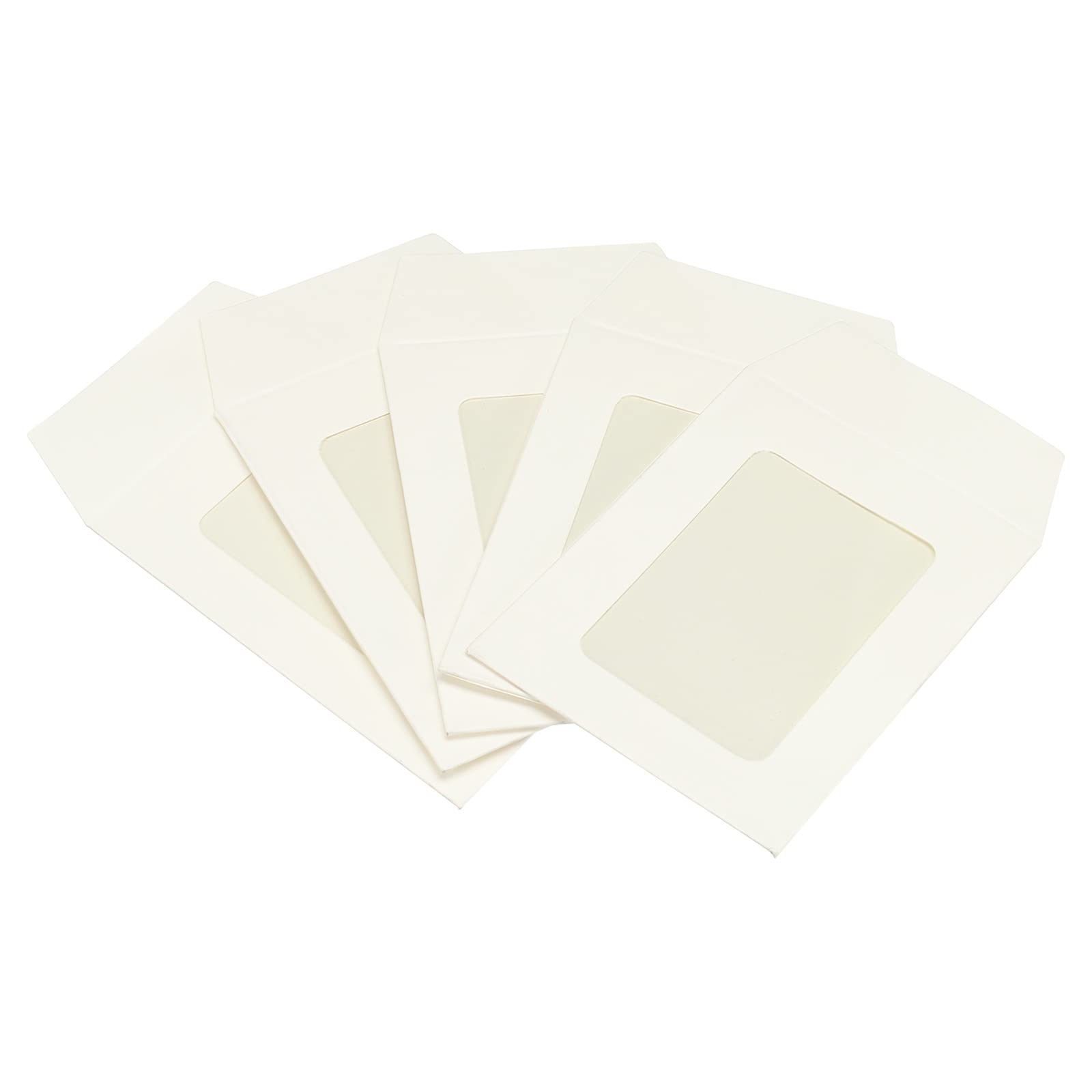 PATIKIL Full Face Window Envelopes 10 Pack 3'' Clear Single Sided for Mailing Statement Photos Catalogs, White