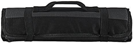 QiancArolBD 22 Pockets Portable Carrying Kitchen Chef Knife Roll Bag Cutlery Storage Case - Black