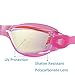 Aegend Swim Goggles, Swimming Goggles No Leaking Full Protection Flexible, Detachable Adult Men Women Youth, Rose-red Silver