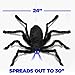 Prextex Animated Dropping Huge Black Hairy Spider/Tarantula with LED Eyes for Halloween Haunt Décor Best Halloween Decoration