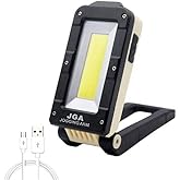 JGA JOGGING ARM Magnetic LED Portable Working Light Rechargeable LED Work Flashlight Super Brightness 180 Rotatable Folding Snap Working Light for Car Repairing Emergency Camping Mountain Climbing