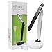 HPcom Desk Table Lamp LED, Cordless, Rechargeable, Portable, Foldable, Dimmable White 3 Brightness Levels, Touch Controls, Color Changing Base Light Great Gift for Kids (White)