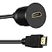 BATIGE HDMI Male to Female Car Mount Flush Extension Cable Truck Boat Motorcycle Dashboard Flush Mount with Mounting Panel - 3ft