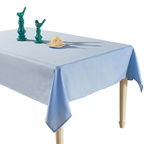 YEMYHOM Spill-Proof Fabric Rectangle Tablecloth for Dining Room, Wedding and Party (60 x 84", Light Blue)