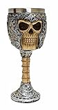 Bellaa 21015 Skull Wine Goblet Chalice, Ossuary Skeleton Drinking Cup